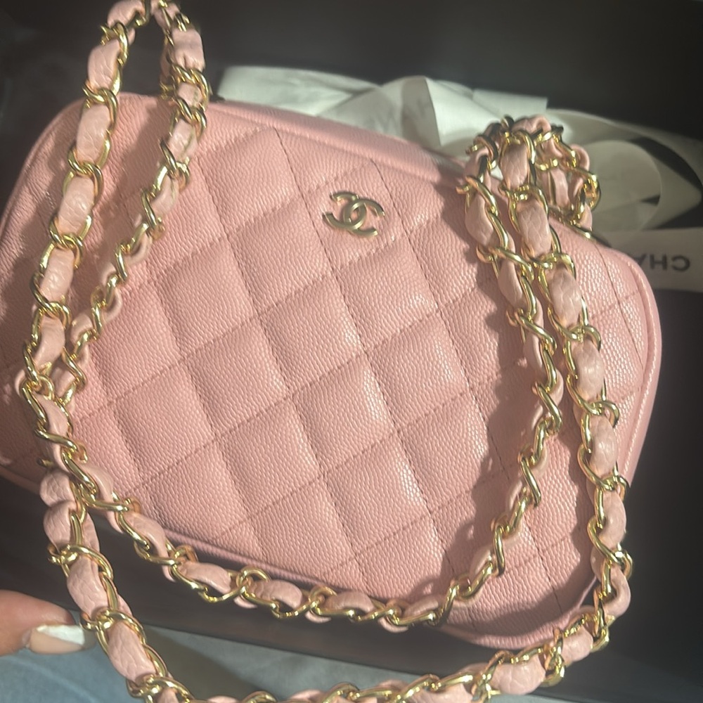 Chanel camera bag / curvy pouch full set